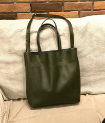 Fashion Womens Brown Leather Vertical Tote Bag Black Shoulder Tote Bag Handbag Tote For Women