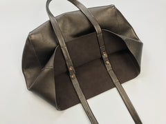 Fashion Womens Bronze Silver Leather Oversize Tote Bag Gold Shoulder Tote Bags Handbag Tote For Women