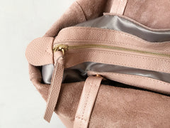 Fashion Womens Light Pink Leather Oversize Tote Bag Pink Shoulder Tote Bag Pink Handbag Tote For Women