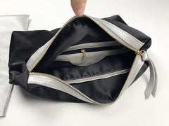 Fashion Womens Silver Leather Vertical Tote Bag Silver Shoulder Tote Bags Handbag Tote For Women