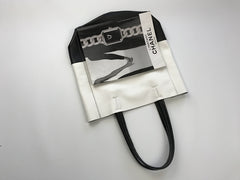 Fashion Womens White Black Leather Vertical Tote Bags White Black Shoulder Tote Bag Handbag Tote For Women