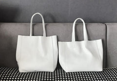 Fashion Womens White Leather Oversize Tote Bag White Shoulder Tote Bag Handbag Tote For Women