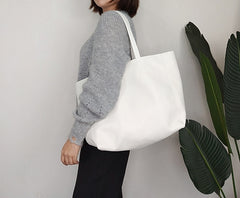 Fashion Womens White Leather Oversize Tote Bag White Shoulder Tote Bag Handbag Tote For Women