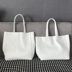 Fashion Womens White Leather Oversize Tote Bag White Shoulder Tote Bag Handbag Tote For Women