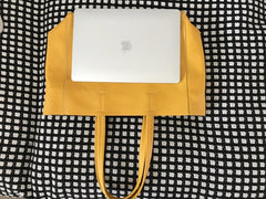 Fashion Womens Yellow Leather Oversize Tote Bag Yellow Shoulder Tote Bag Handbag Tote For Women