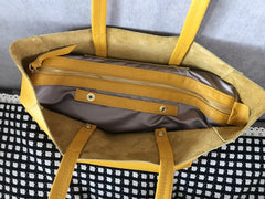 Fashion Womens Yellow Leather Oversize Tote Bag Yellow Shoulder Tote Bag Handbag Tote For Women