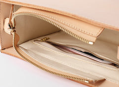 Fashion Beige Leather Women Box Tote Bag Box Handbag Shoulder Bag For Women