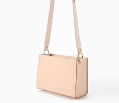 Fashion Beige Leather Women Box Tote Bag Box Handbag Shoulder Bag For Women