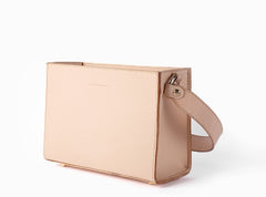 Fashion Beige Leather Women Box Tote Bag Box Handbag Shoulder Bag For Women