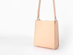 Fashion Beige Leather Women Handbag Tote Box Tote Bag Box Shoulder Bag For Women