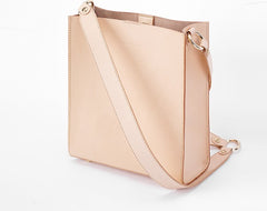 Fashion Beige Leather Women Handbag Tote Box Tote Bag Box Shoulder Bag For Women