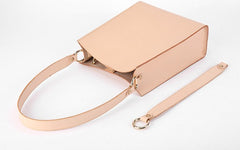 Fashion Beige Leather Women Handbag Tote Box Tote Bag Box Shoulder Bag For Women