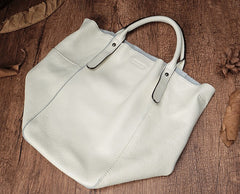 Fashion Black Leather Handbag Tote Shopper Bag White Shoulder Tote Purse For Women