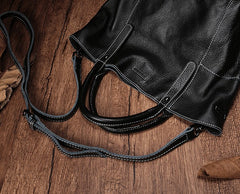 Fashion Black Leather Handbag Tote Shopper Bag White Shoulder Tote Purse For Women
