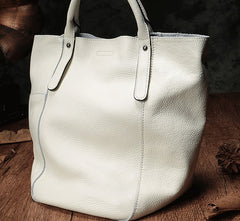 Fashion Black Leather Handbag Tote Shopper Bag White Shoulder Tote Purse For Women