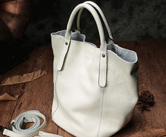 Fashion Black Leather Handbag Tote Shopper Bag White Shoulder Tote Purse For Women