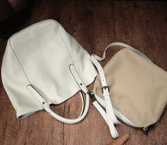 Fashion Black Leather Handbag Tote Shopper Bag White Shoulder Tote Purse For Women