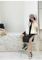 Fashion Black Leather Womens Unique Handbag Purse Shoulder Bag For Women