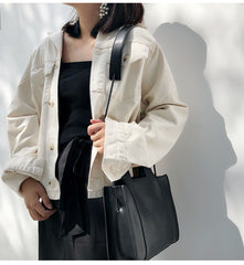 Fashion Black Leather Womens Unique Handbag Purse Shoulder Bag For Women