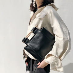 Fashion Black Leather Womens Unique Handbag Purse Shoulder Bag For Women