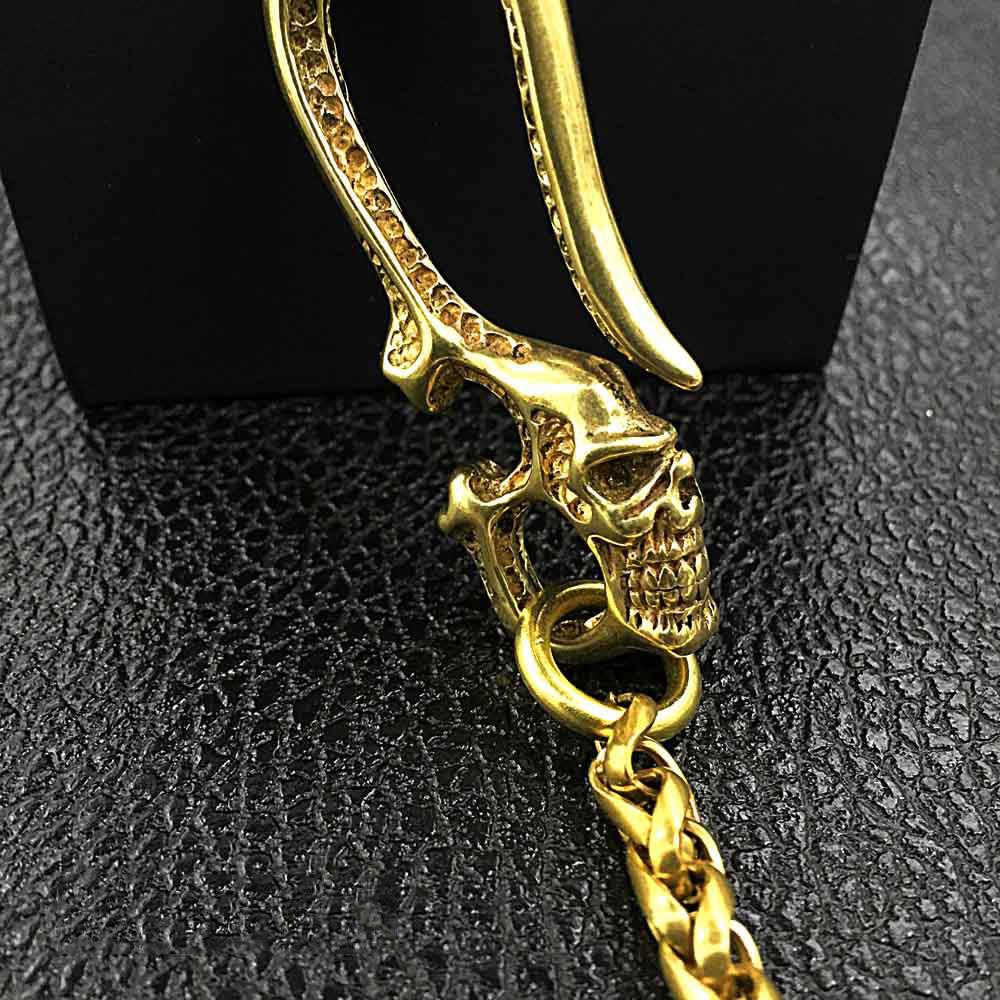 Cool Men's Brass Pants Chain Punk Fashion Gold Wallet Chains For Men –  imessengerbags