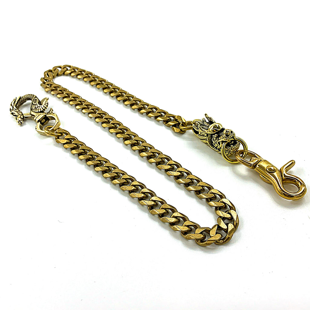  Men's Brass Vertebrae Wallet Chain with Hook