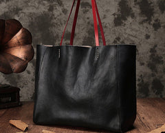 Fashion Brown Large Leather Tote Bag Shopper Bag Big Black Tote Purse For Women