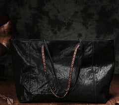 Fashion Brown Leather Tote Bag Shopper Bag Black Tote Purse For Women