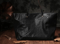 Fashion Brown Leather Tote Bag Shopper Bag Black Tote Purse For Women