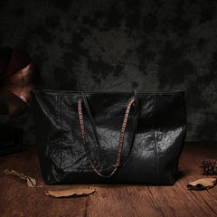 Fashion Brown Leather Tote Bag Shopper Bag Black Tote Purse For Women