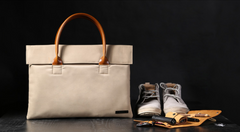 Fashion PVC Canvas Casual Black Men's Handbag Briefcase Business Laptop Handbag For Men