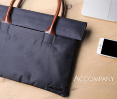 Fashion PVC Canvas Casual Black Men's Handbag Briefcase Business Laptop Handbag For Men