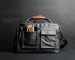 Fashion PVC Canvas Men's Khaki Large Handbag Briefcase Business Laptop Business For Men