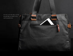 Fashion PVC Canvas Men's Khaki Large Handbag Briefcase Business Laptop Business For Men