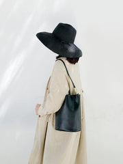Fashion LEATHER Bucket Bag WOMENs SHOULDER BAG Purses FOR WOMEN
