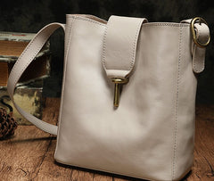 Fashion Leather Brown Gray Bucket Shoulder Bag Barrel Purse With Clutch For Women