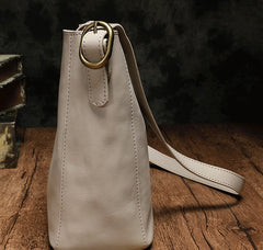 Fashion Leather Brown Gray Bucket Shoulder Bag Barrel Purse With Clutch For Women