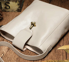 Fashion Leather Brown Gray Bucket Shoulder Bag Barrel Purse With Clutch For Women