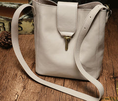 Fashion Leather Brown Gray Bucket Shoulder Bag Barrel Purse With Clutch For Women