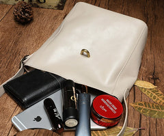 Fashion Leather Brown Gray Bucket Shoulder Bag Barrel Purse With Clutch For Women