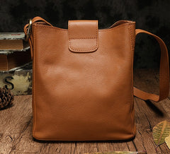 Fashion Leather Brown Gray Bucket Shoulder Bag Barrel Purse With Clutch For Women