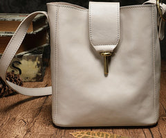 Fashion Leather Brown Gray Bucket Shoulder Bag Barrel Purse With Clutch For Women
