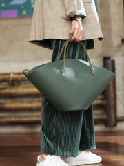 COOL Fashion Womens Leather Tote Handbag Green Womens Unique Shopper Bag Purse for Ladies