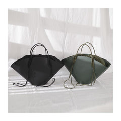 Fashion Womens Black Leather Tote Handbag Purse Green Womens Shopper Bag Work Purse