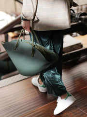 COOL Fashion Womens Leather Tote Handbag Green Womens Unique Shopper Bag Purse for Ladies