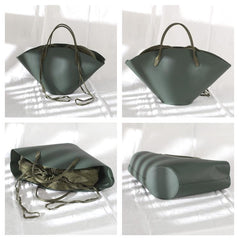COOL Fashion Womens Leather Tote Handbag Green Womens Unique Shopper Bag Purse for Ladies