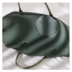 Fashion Womens Black Leather Tote Handbag Purse Green Womens Shopper Bag Work Purse