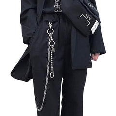 Fashion Men's Women's Self Defense Long Hip Hop Pants Chain Biker Wallet Chain For Men