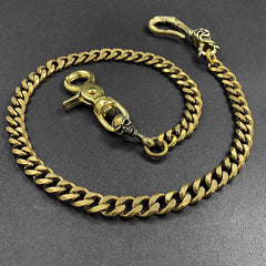 Fashion Brass Skull Mens 19'' Pants Chain Wallet Chain Motorcycle Wallet Chain for Men