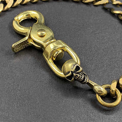 Fashion Brass Skull Mens 19'' Pants Chain Wallet Chain Motorcycle Wallet Chain for Men
